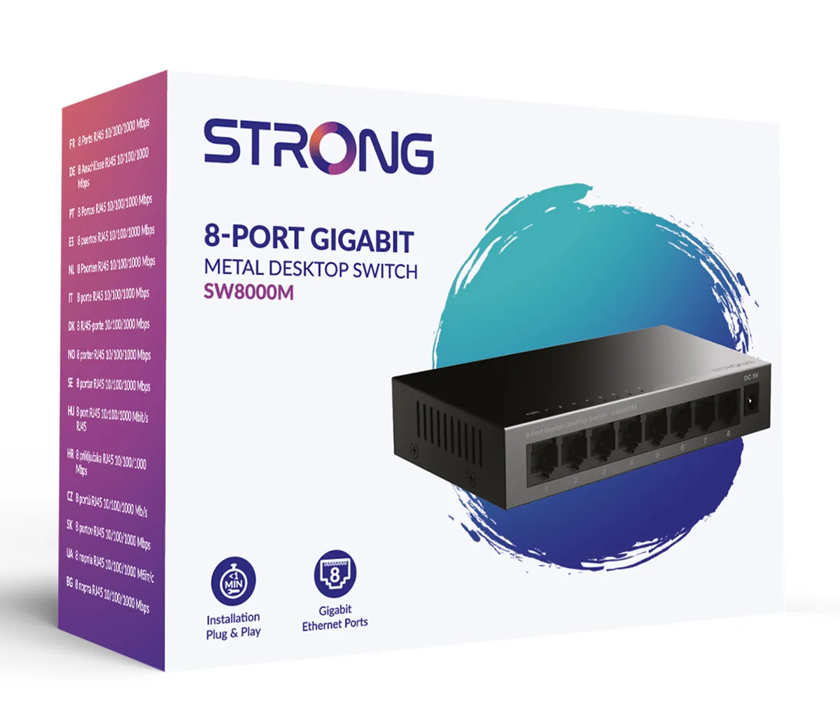 STRONG switch SW5000M, 8x Gigabit θύρες, 1000Mbps