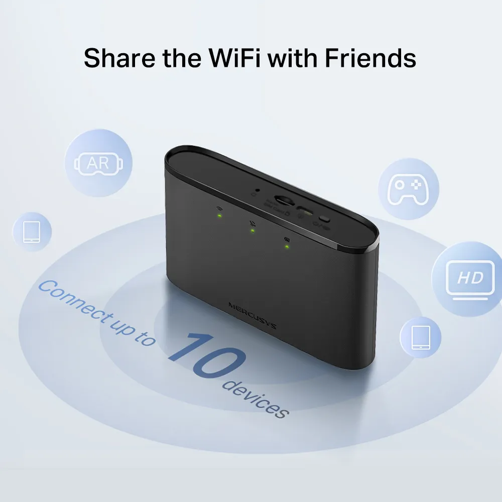 MERCUSYS router MT110, 4G LTE, WiFi 150 Mbps, 2200mAh, Ver. 2.0