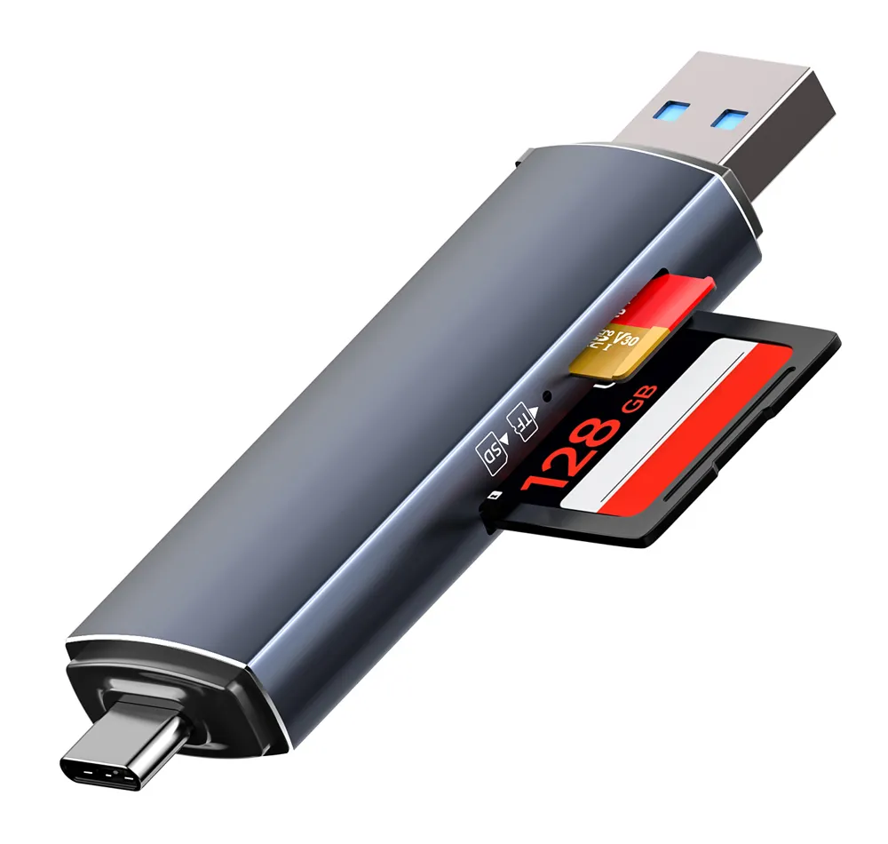 POWERTECH card reader PT-1343 για SD & micro SD, USB 3.2, 5Gbps, γκρι