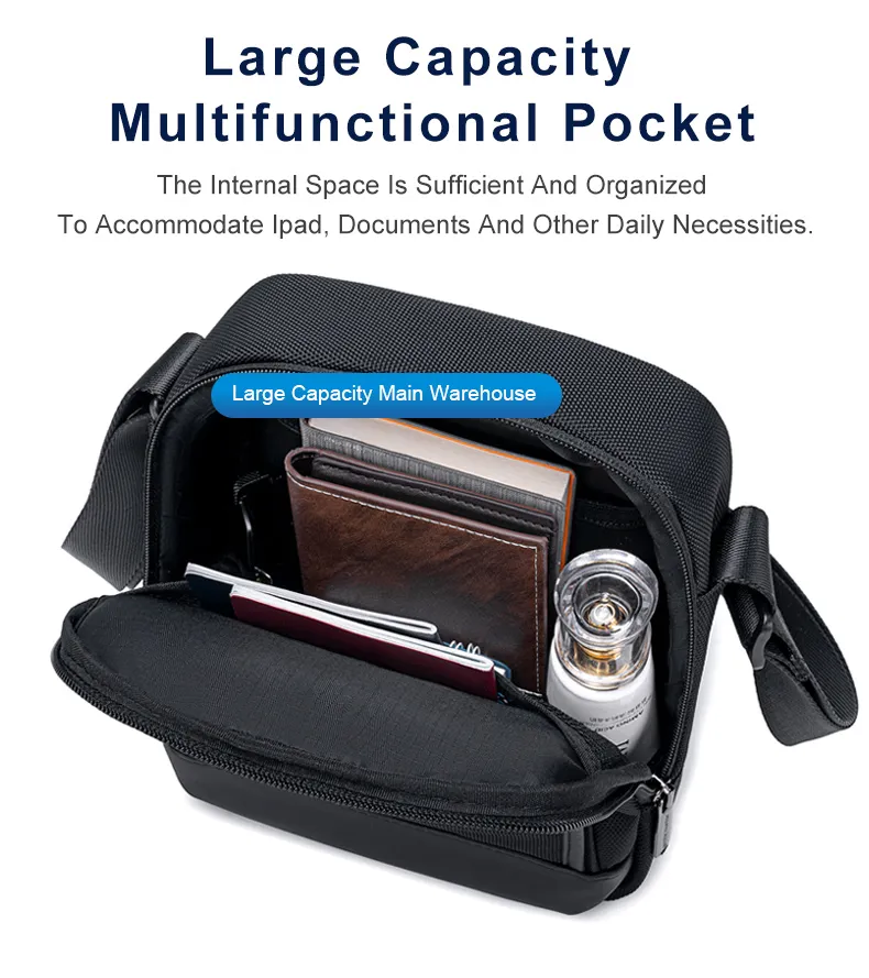 ARCTIC HUNTER τσάντα ώμου K00689, 2.7L, μαύρη