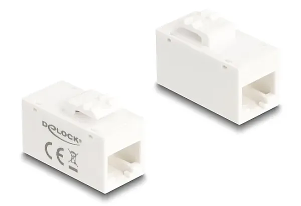 DELOCK Keystone module RJ45 90639, θηλυκό σε θηλυκό, Cat 6A UTP, λευκό