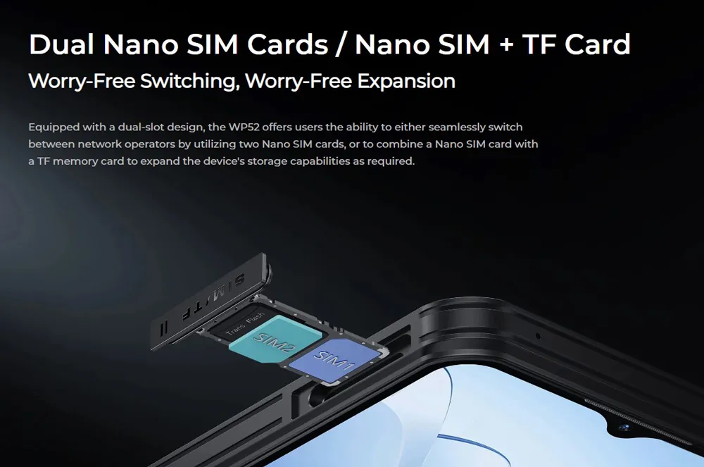 OUKITEL smartphone WP52, 6.6", 4/256GB, 5G, 6500mAh, IP68/IP69K, μαύρο