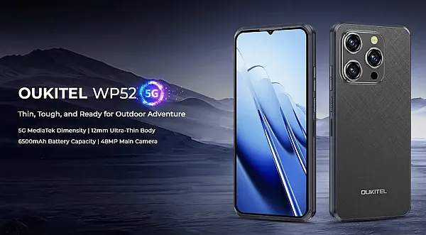 OUKITEL smartphone WP52, 6.6", 4/256GB, 5G, 6500mAh, IP68/IP69K, μαύρο