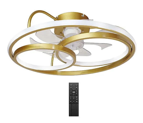 POWERTECH smart ανεμιστήρας οροφής HLL-0178 με LED φως, 50W, Φ50x21cm, χρυσός