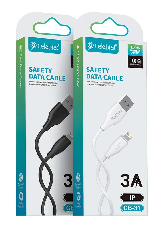 CELEBRAT καλώδιο Lightning σε USB CB-31, 3A, 480Mbps, 1m, μαύρο