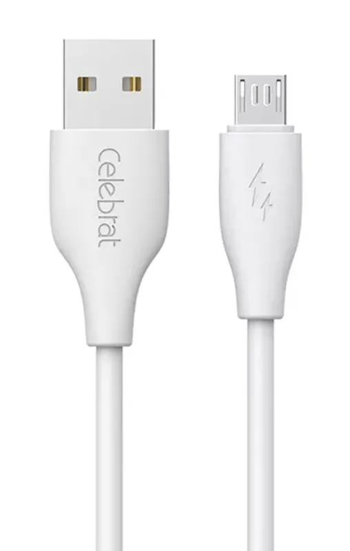 CELEBRAT καλώδιο micro USB σε USB CB-31, 3A, 480Mbps, 1m, λευκό