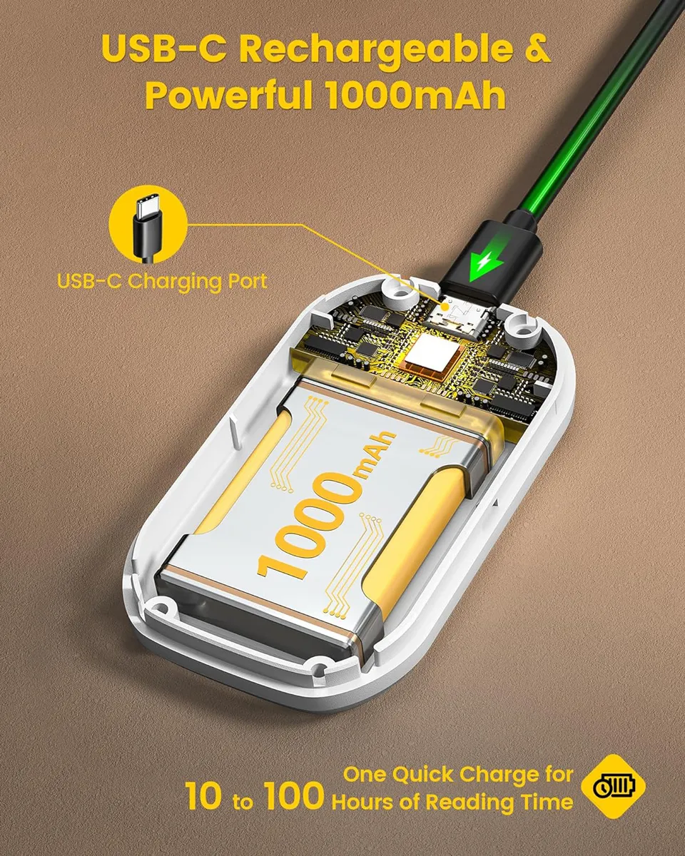 GLOCUSENT LED φακός διαβάσματος GLCSNTA2303, επαναφορτιζόμενος, έως 50lm, λευκός