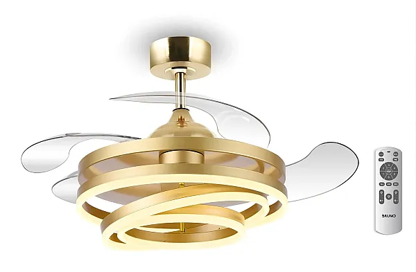 BRUNO ανεμιστήρας οροφής με LED φως BRN-0225, AC 122W, 42", Φ107x47εκ, χρυσός
