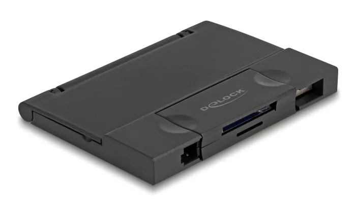 DELOCK card reader 91014 για SD & micro SD, με θήκη, USB/USB-C, 5Gbps, μαύρο