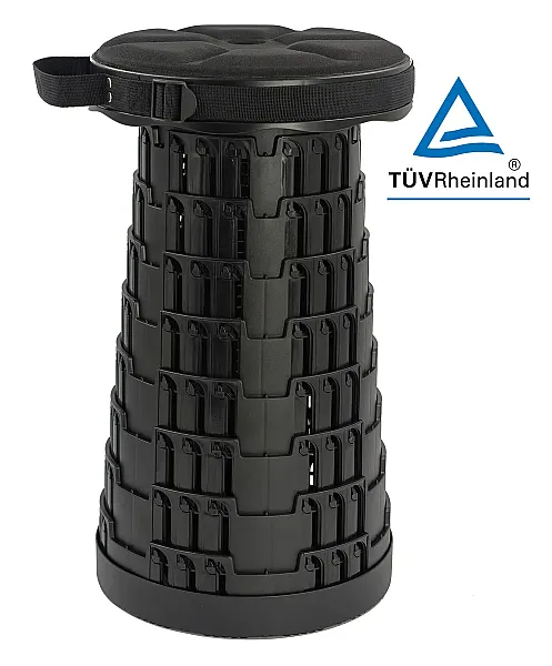 HOME USE πτυσσόμενο καρεκλάκι HUH-0235 με μαξιλάρι, αντοχή έως 250kg, 25.5x45cm, μαύρο