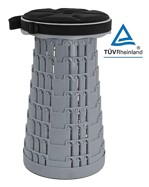 HOME USE πτυσσόμενο καρεκλάκι HUH-0236 με μαξιλάρι, αντοχή έως 250kg, 25.5x45cm, γκρι