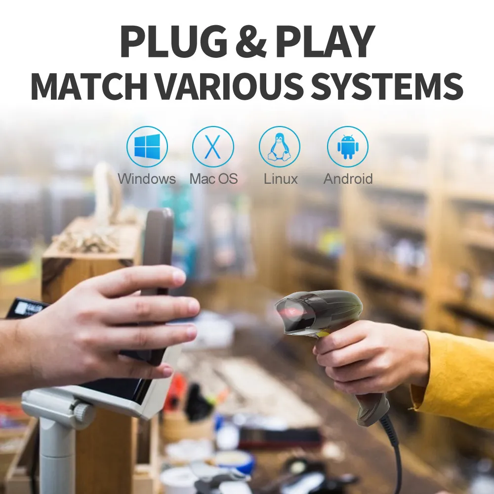 GTCODESTAR barcode scanner X-760H, 1D & 2D, ενσύρματο, μαύρο