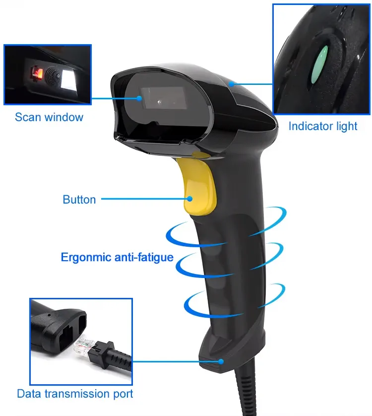 GTCODESTAR barcode scanner X-760H, 1D & 2D, ενσύρματο, μαύρο