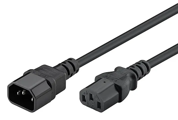 POWERTECH καλώδιο προέκτασης τροφοδοσίας CAB-P039, 3x 0.75mm², CCS, 1m, μαύρο