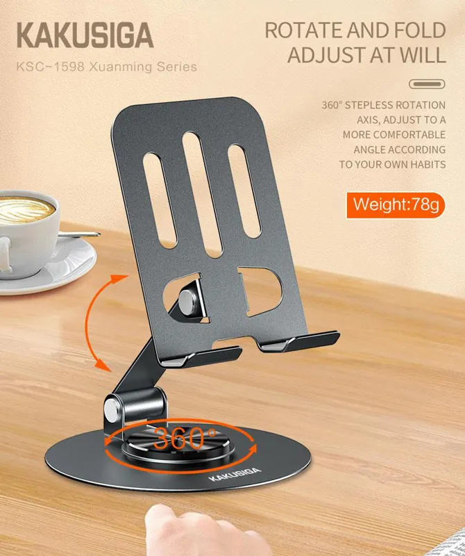 KAKUSIGA επιτραπέζια βάση smartphone KSC-1598, foldable, μαύρη