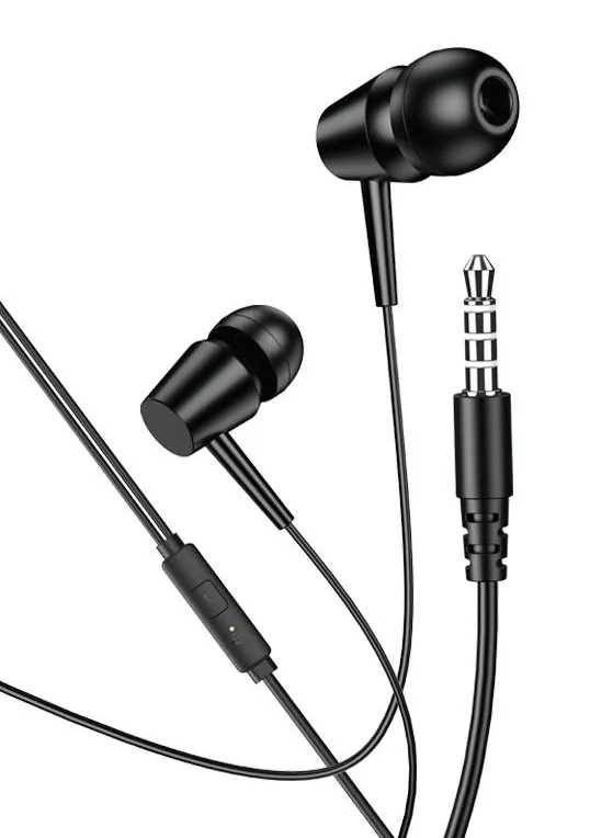 KAKUSIGA earphones με μικρόφωνο KSC-1303, 3.5mm σύνδεση, 10mm, 1.1m, μαύρα