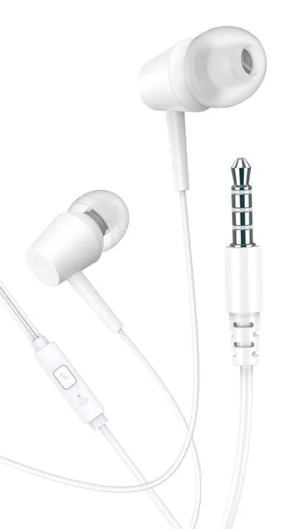 KAKUSIGA earphones με μικρόφωνο KSC-1303, 3.5mm σύνδεση, 10mm, 1.1m, λευκά