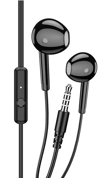 KAKUSIGA earphones με μικρόφωνο KSC-1301, 3.5mm σύνδεση, 14mm, 1.1m, μαύρα