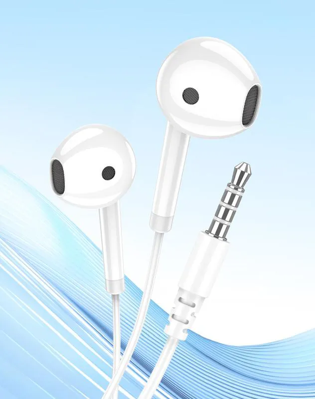 KAKUSIGA earphones με μικρόφωνο KSC-1301, 3.5mm σύνδεση, 14mm, 1.1m, λευκά