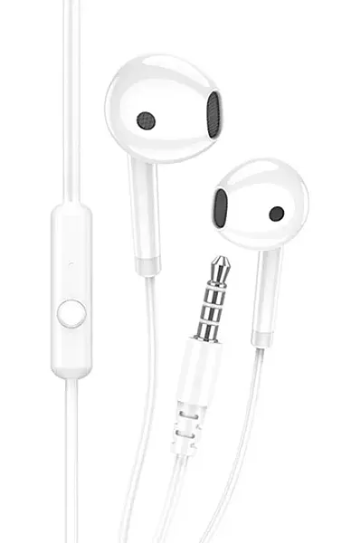 KAKUSIGA earphones με μικρόφωνο KSC-1301, 3.5mm σύνδεση, 14mm, 1.1m, λευκά