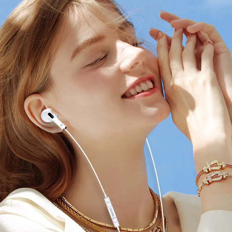 KAKUSIGA earphones με μικρόφωνο KSC-727, USB-C σύνδεση, 14.2mm, 1.2m, λευκά