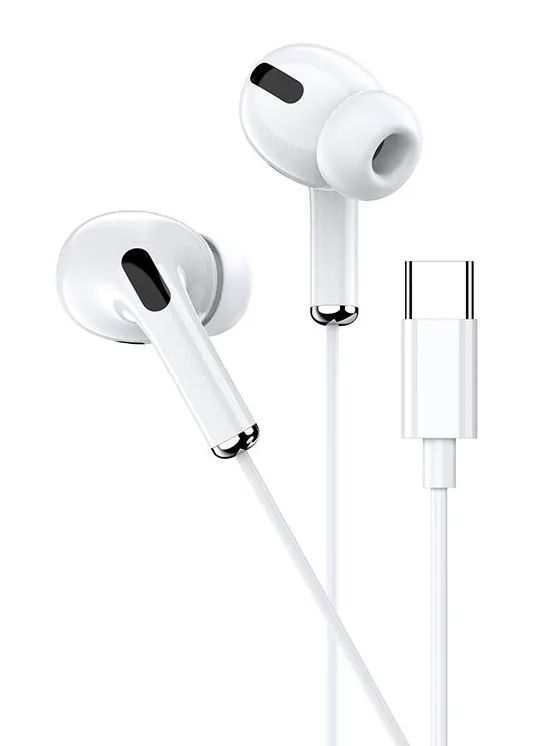 KAKUSIGA earphones με μικρόφωνο KSC-727, USB-C σύνδεση, 14.2mm, 1.2m, λευκά