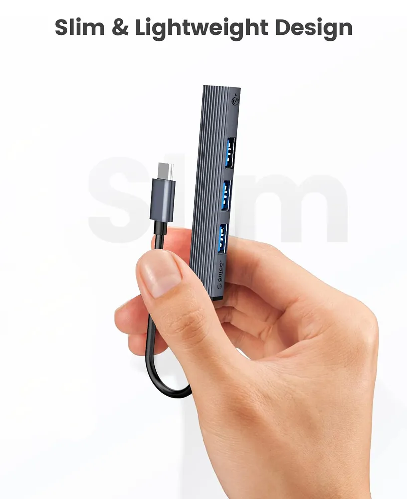 ORICO USB hub AHC2-4A, 4x θυρών, USB 3.0, 5Gbps, USB-C σύνδεση, γκρι