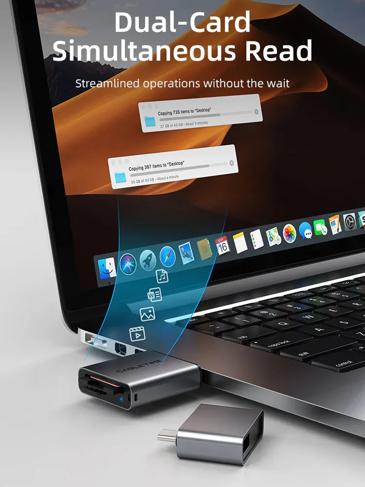 CABLETIME card reader CT-ACCD3-AG για SD & micro SD, USB 3.0, 5Gbps, γκρι