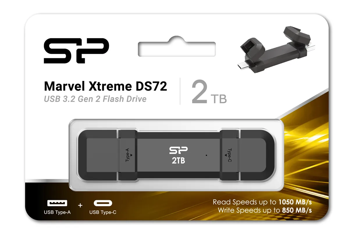 SILICON POWER εξωτερικός SSD Marvel Xtreme DS72, USB-C/USB 3.2, 2TB, μαύρο