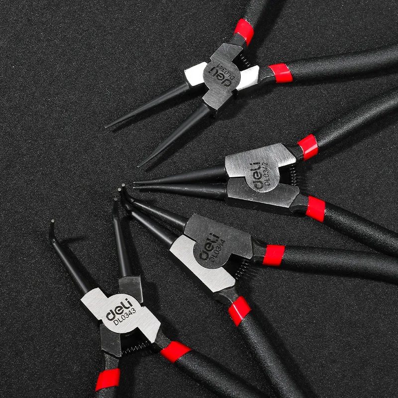 DELI σετ ασφαλειοτσίμπιδα DL104407 με θήκη, 175mm, 4τμχ