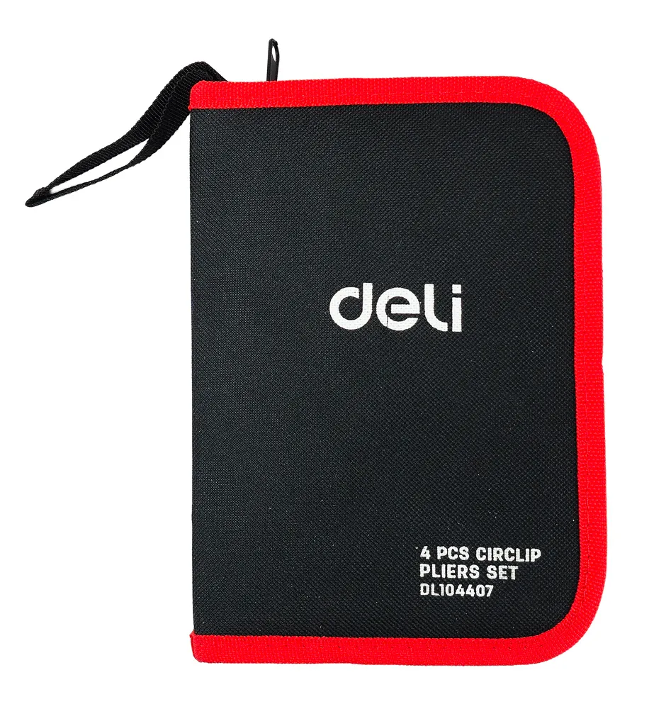 DELI σετ ασφαλειοτσίμπιδα DL104407 με θήκη, 175mm, 4τμχ