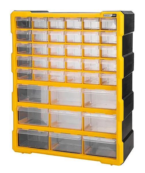 DELI ταμπακιέρα DL432039, 39 θέσεων, 38x16x47.5cm, πλαστική, κίτρινη/μαύρη