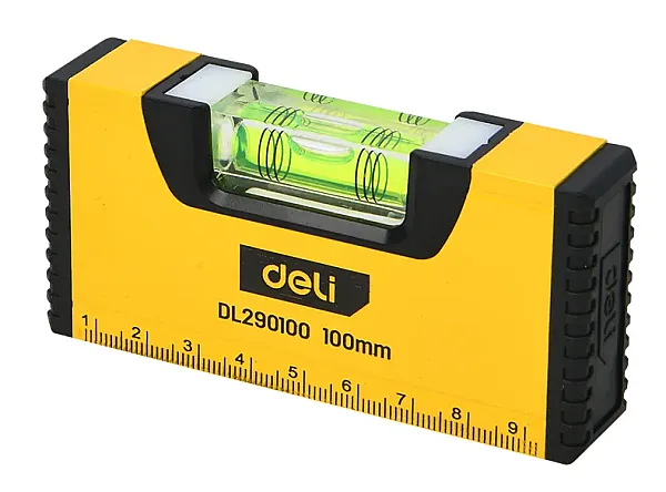 DELI αλφάδι DL290100 με 1 μάτι & κλίμακα, αλουμινίου, 10cm