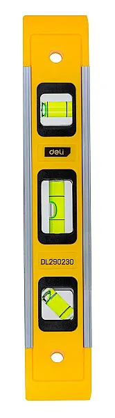 DELI αλφάδι DL290230 με 3 μάτια, πλαστικό, μαγνητικό, 23cm