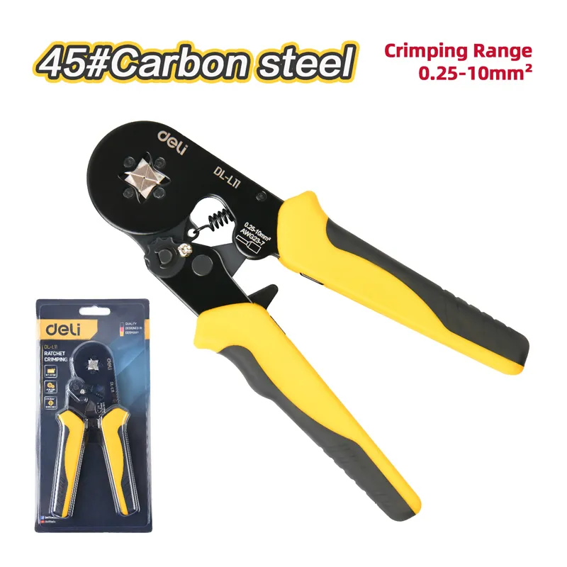 DELI πρέσα ακροδεκτών καλωδίων DL-L11, διατομής 0.25-10mm², 180mm