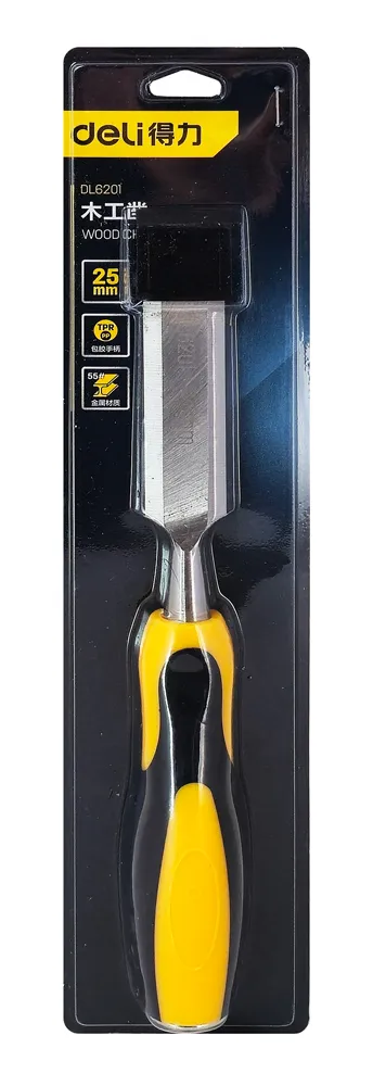 DELI σκαρπέλο ξύλου DL6201 με αντιολισθητική λαβή, 25mm