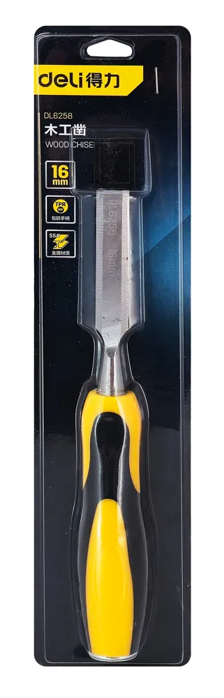 DELI σκαρπέλο ξύλου DL6258 με αντιολισθητική λαβή, 16mm