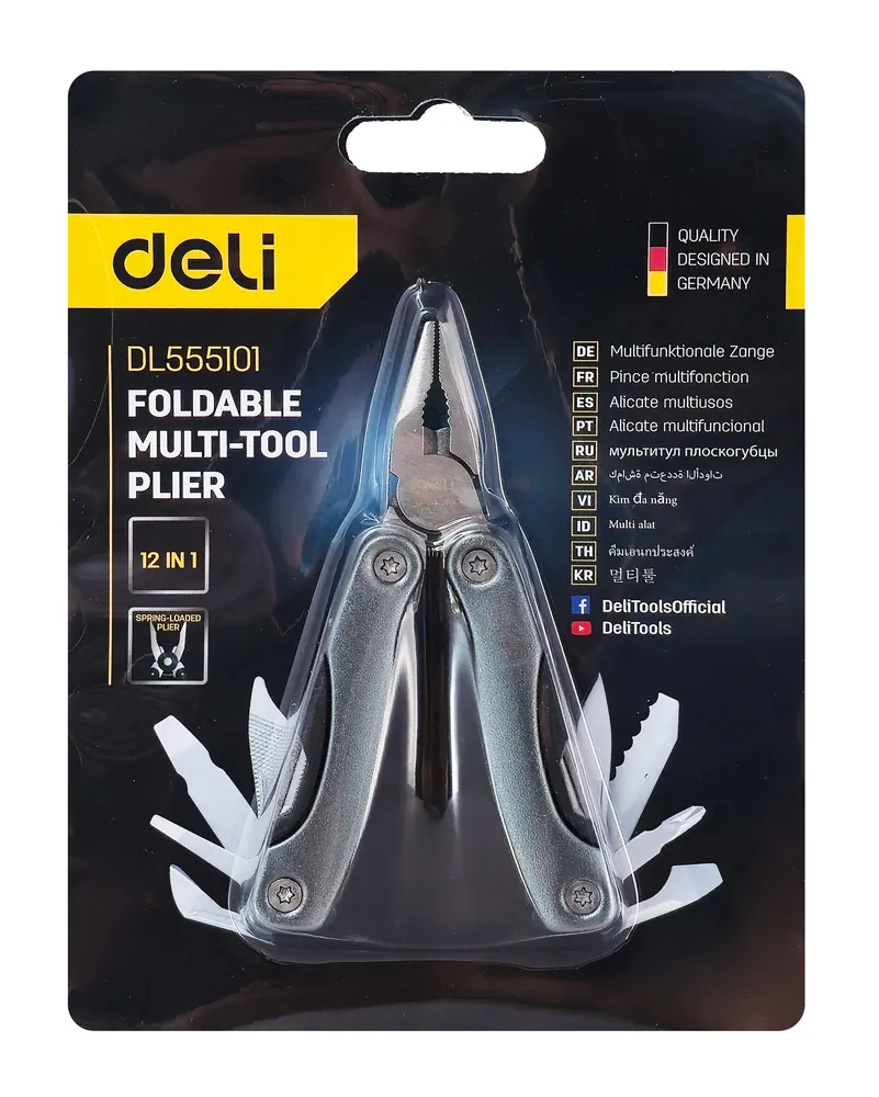 DELI πολυεργαλείο 12 σε 1 DL555101, πτυσσόμενο, 105mm