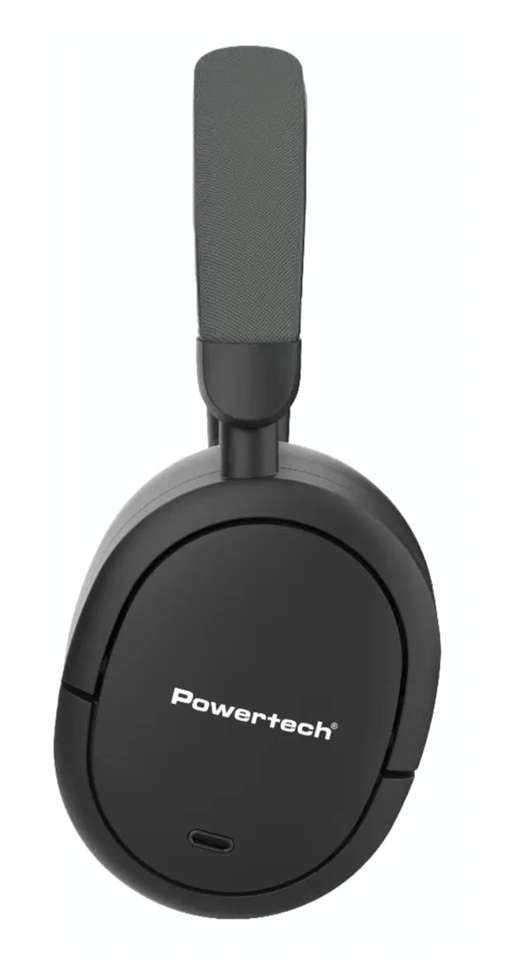 POWERTECH headphones PT-1462, ενσύρματα & ασύρματα, ANC & ENC, 40mm, 300mAh, μαύρα