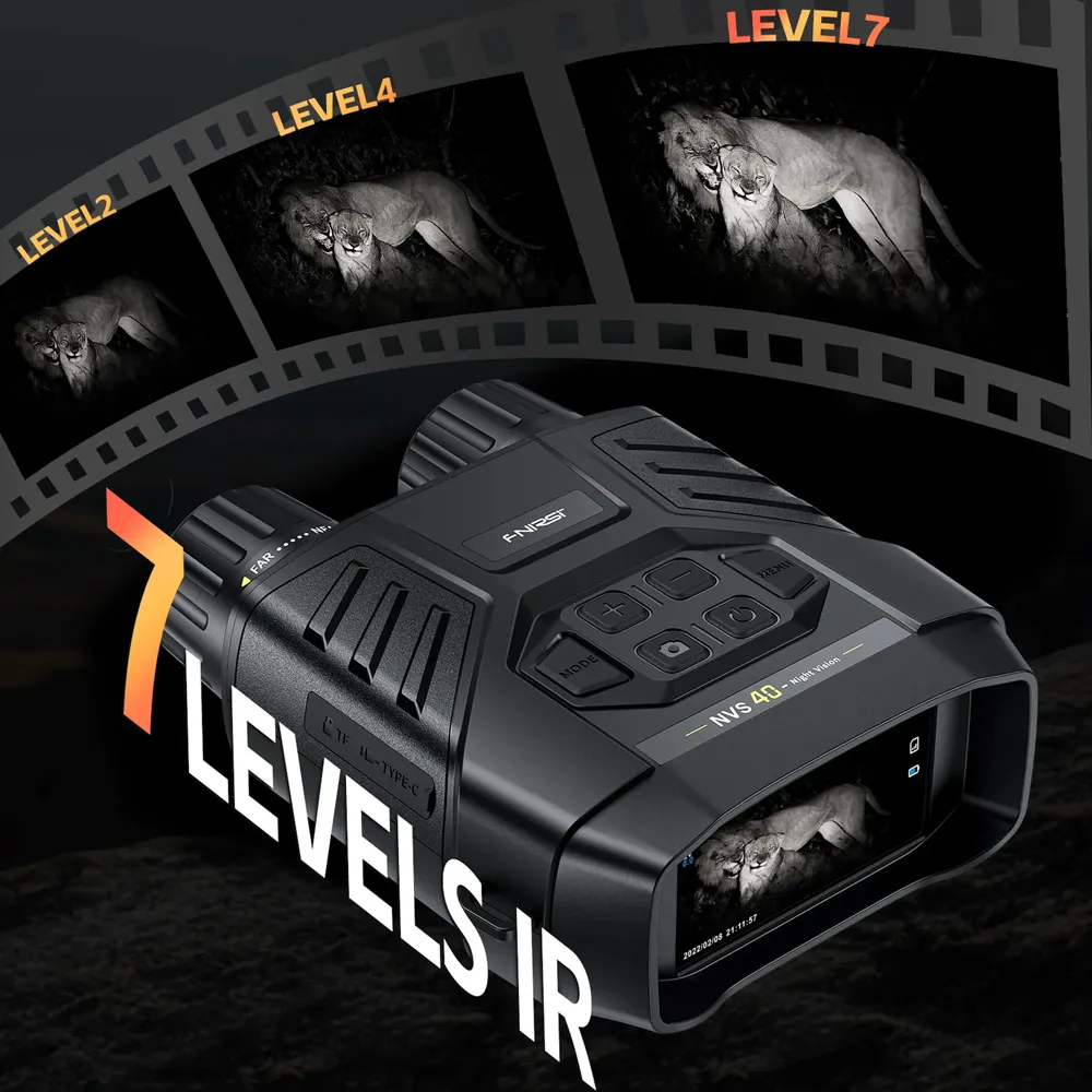 FNIRSI ψηφιακά κιάλια NVS-40 με νυχτερινή όραση, 6x zoom, 4K/36MP, μαύρα
