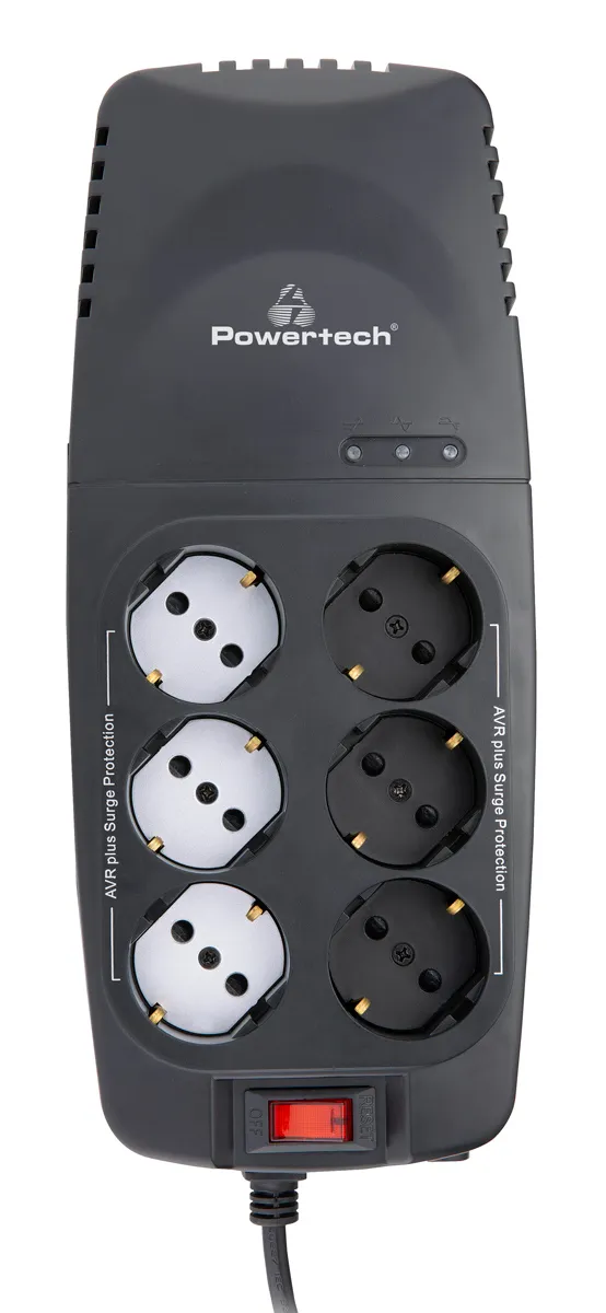 POWERTECH σταθεροποιητής ρεύματος PT-1496, 2000VA/1000W, 6x schuko