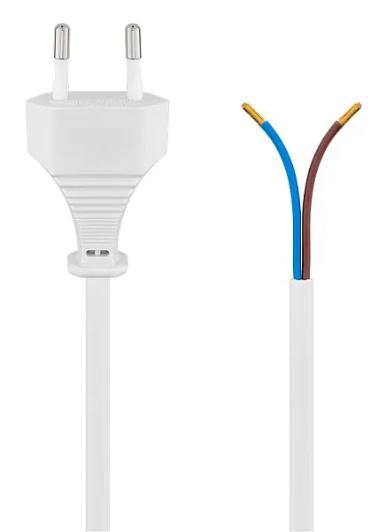 GOOBAY καλώδιο τροφοδοσίας 51345, 2x 0.75mm², 1.5m, λευκό