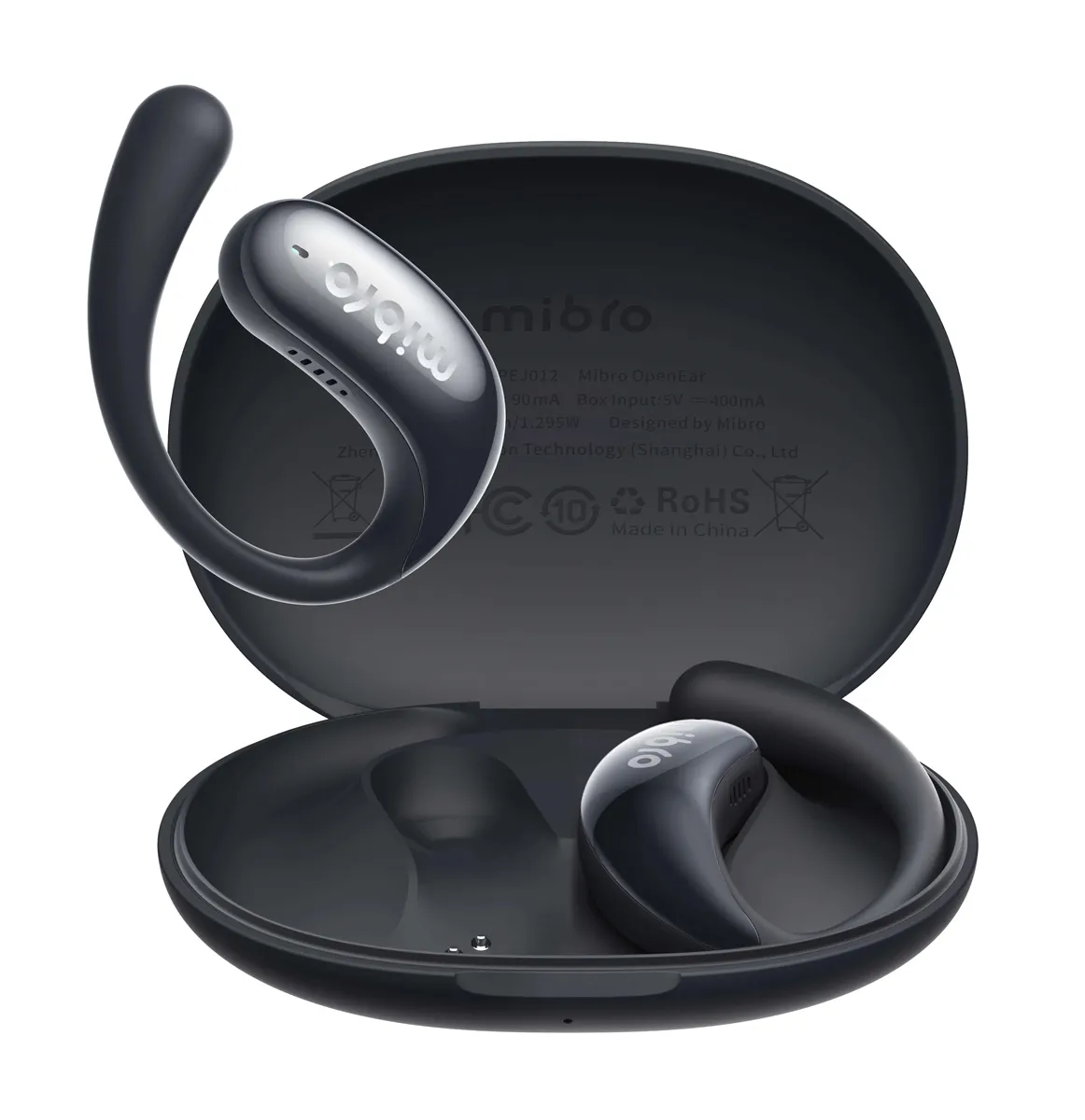 MIBRO earphones με θήκη φόρτισης OpenEar, OWS, ENC, 45/400mAh, μαύρα