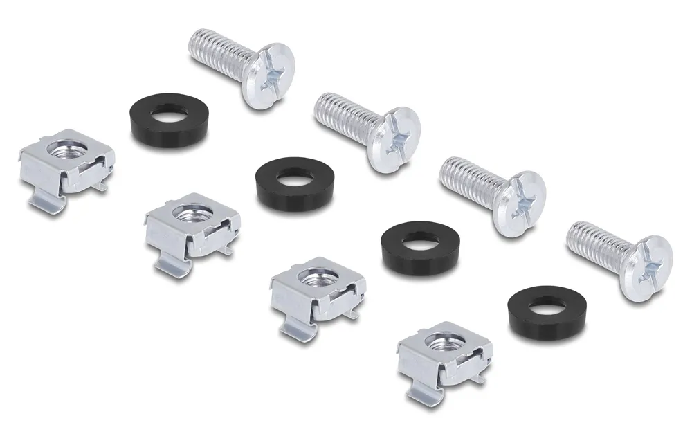 DELOCK σετ βάσεις τοποθέτησης για rack 67281, μαύρο, 2τμχ