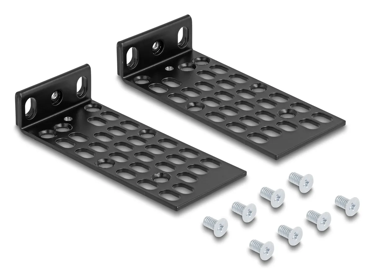 DELOCK σετ βάσεις τοποθέτησης για rack 67281, μαύρο, 2τμχ