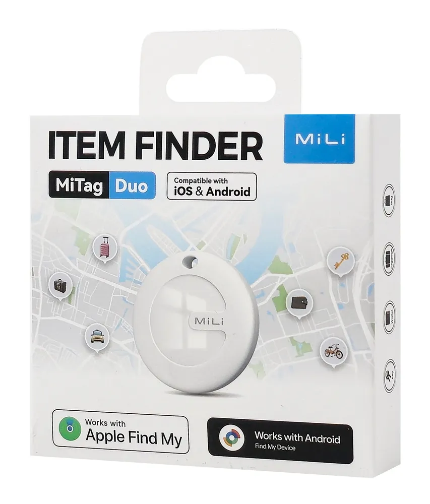 MILI smart tag MiTag Duo για iOS & Android συσκευές, Bluetooth tracker, λευκό