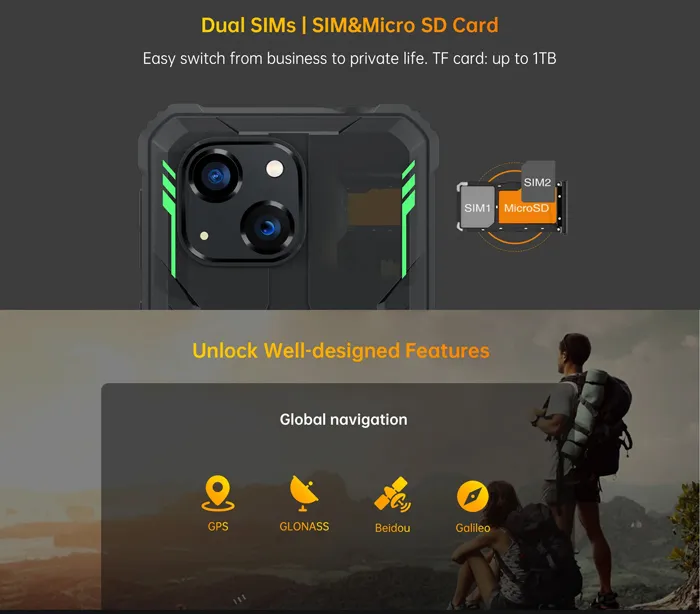 OUKITEL smartphone WP32, 6", 4/128GB, 6300mAh, IP68/IP69K, πορτοκαλί