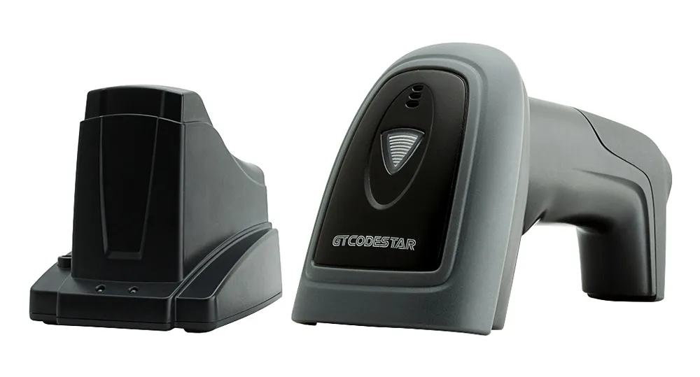 GTCODESTAR barcode scanner GT-1901C με βάση, 1D & 2D, ενσύρματο & ασύρματο, Bluetooth, 2000mAh, μαύρο