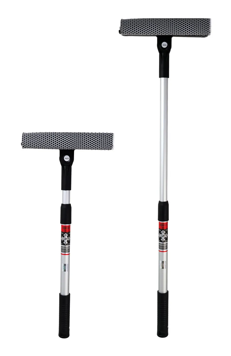 HEYNER καθαριστής τζαμιών 407300, τηλεσκοπικός έως 80cm, ασημί/μαύρος