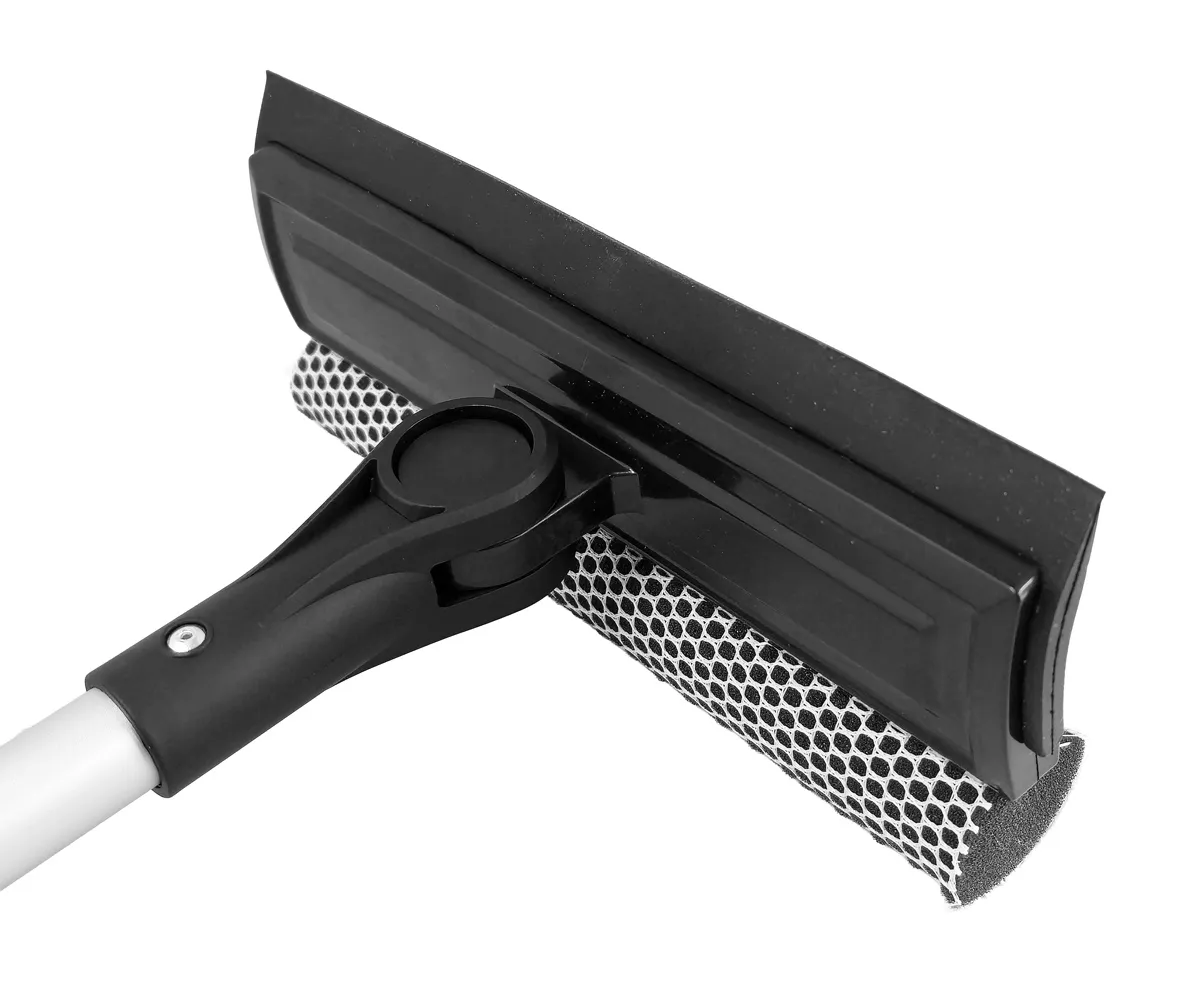 HEYNER καθαριστής τζαμιών 407300, τηλεσκοπικός έως 80cm, ασημί/μαύρος